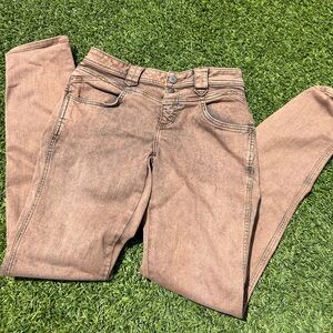 Double Button Brown Jeans